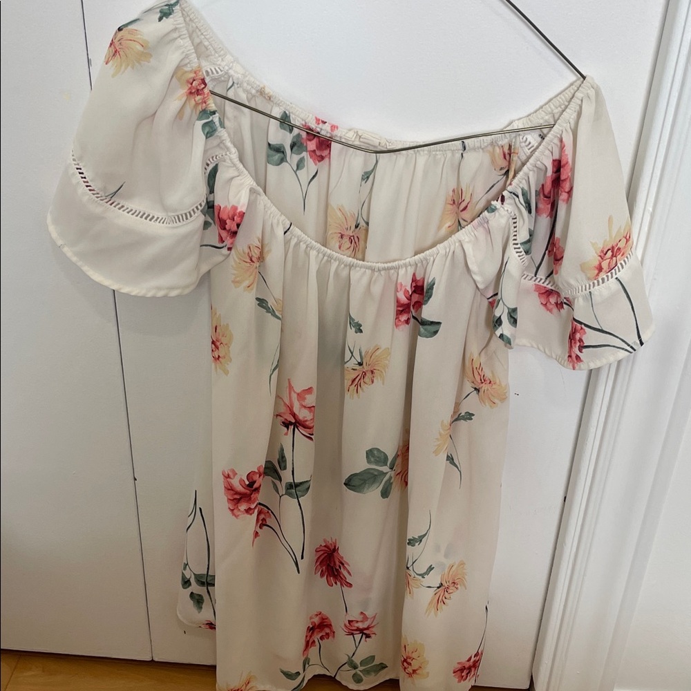 Elegant Floral Off-Shoulder Blouse